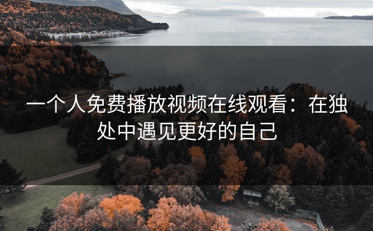 一个人免费播放视频在线观看:在独处中遇见更好的自己